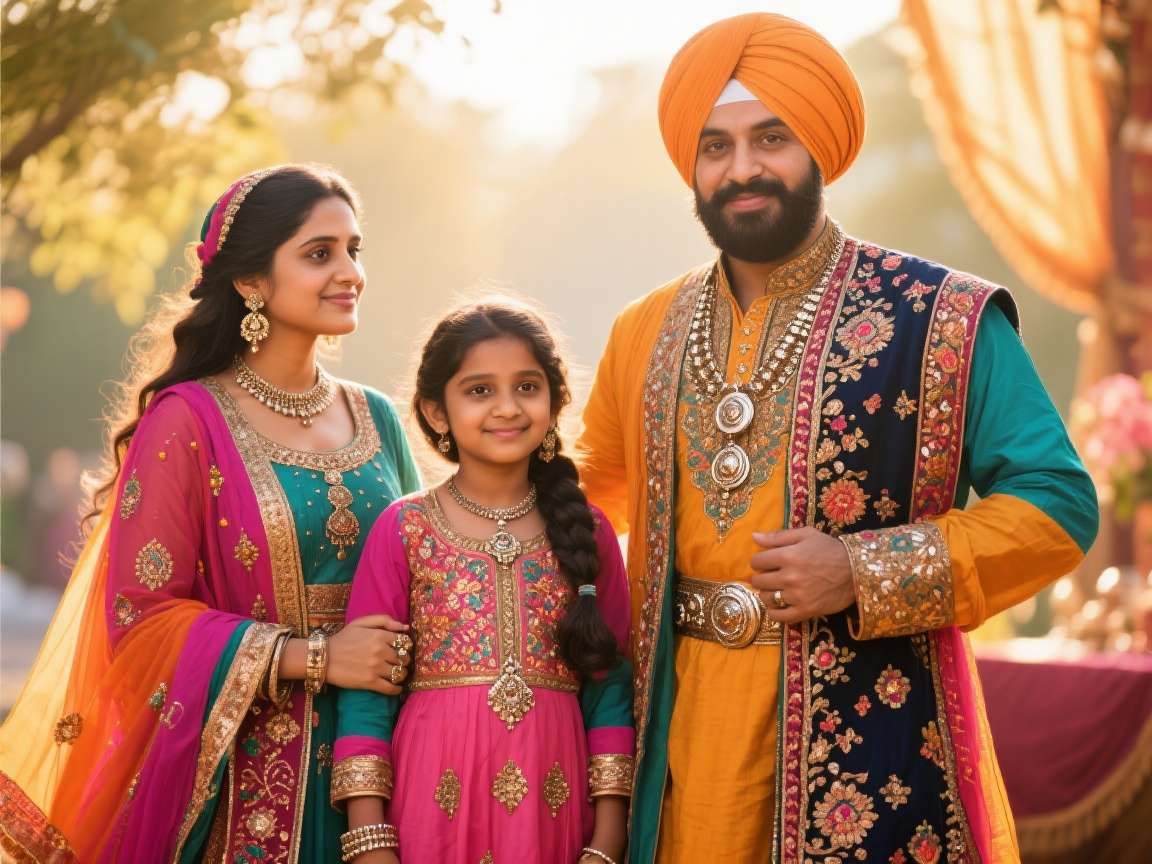 Punjabi Theme Family Outfits