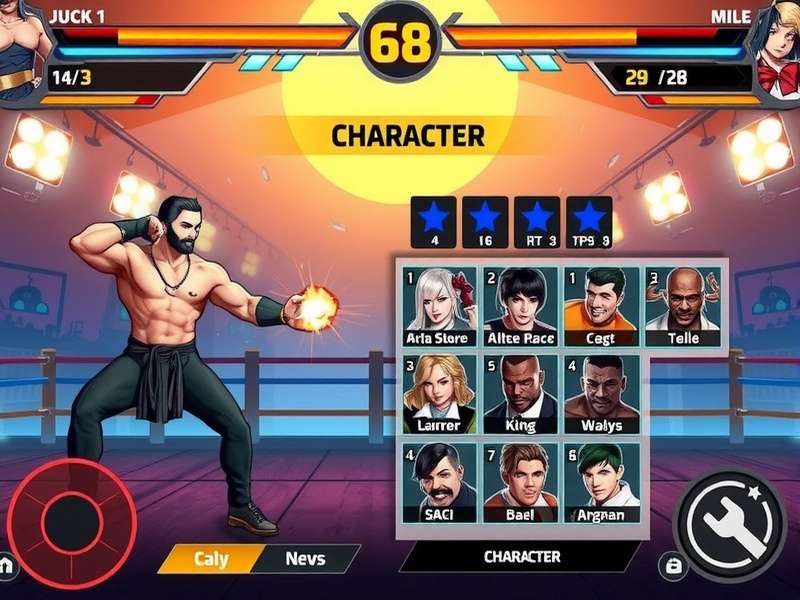 Extensive character customization in Powerful Fighter Tussle Powerful Fighter Tussle character customization interface