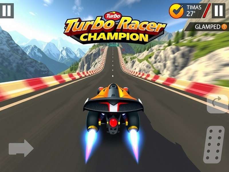 Turbo Racer Champion Game Interface Turbo Racer Champion game interface showing high-speed racing action