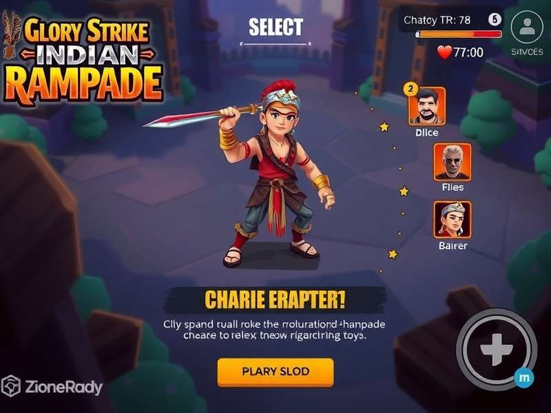 Glory Strike Indian Rampage gameplay screenshot showing character in action