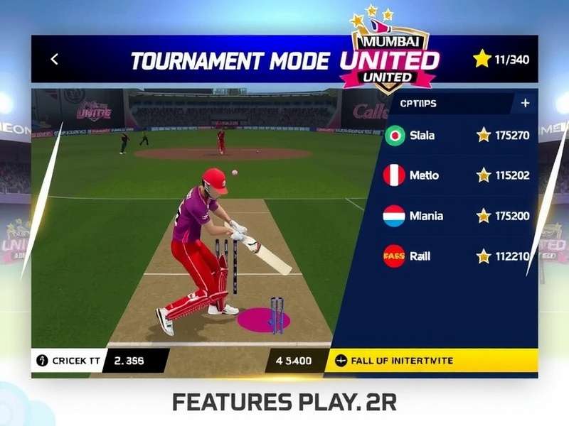 Mumbai Glory United Gameplay Mumbai Glory United gameplay screenshot showing cricket action