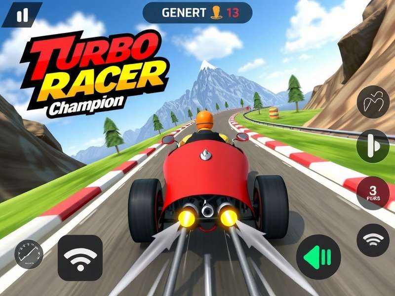 Turbo Racer Champion Mountain Racing Track Turbo Racer Champion mountain track with scenic views