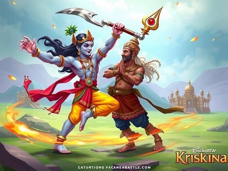 Krishna's divine abilities in action Krishna using divine powers in gameplay