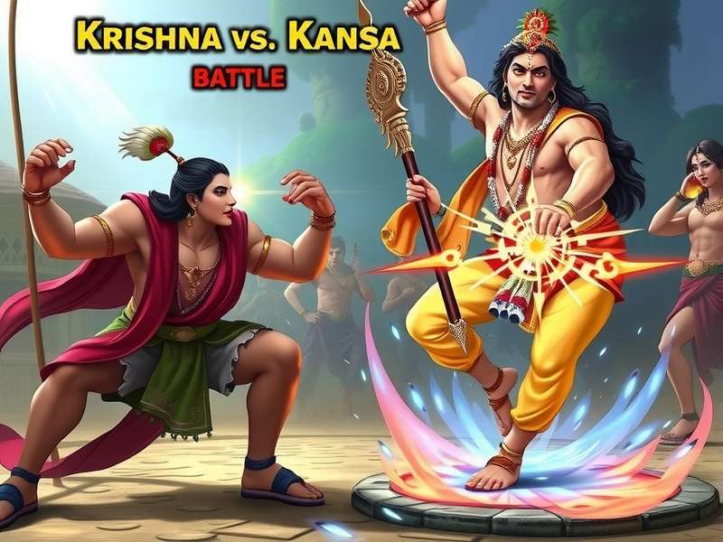 Main characters of Krishna Vs Kansa Battle Character roster from Krishna Vs Kansa Battle