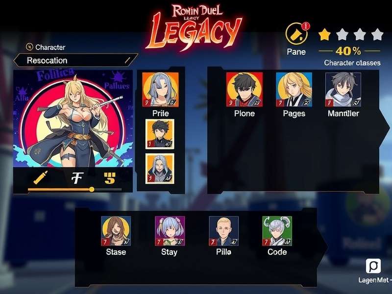 Character Classes in Ronin Duel Legacy Ronin Duel Legacy character classes showcase