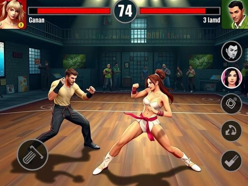 Powerful Fighter Tussle intense combat gameplay Powerful Fighter Tussle gameplay screenshot showing character combat