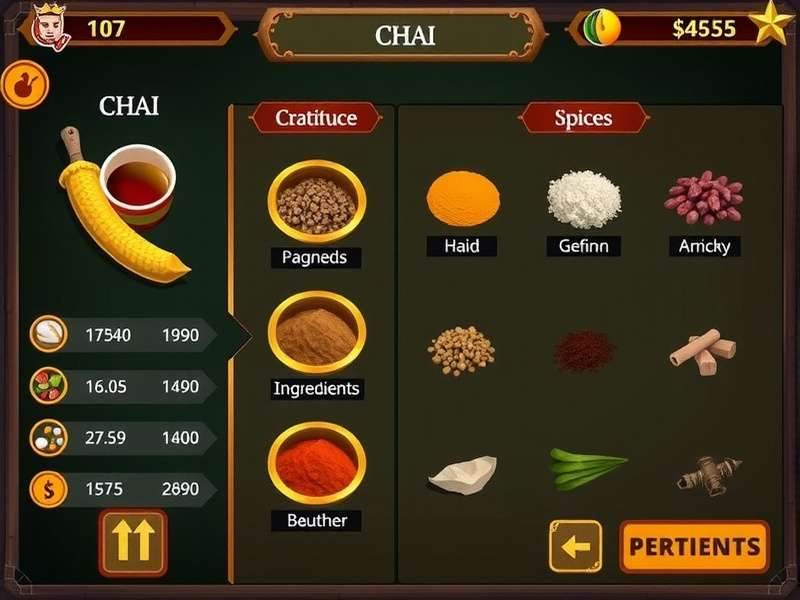 Gameplay Interface of Turmeric Chai Triumphs Turmeric Chai Triumphs gameplay screenshot showing chai preparation mechanics