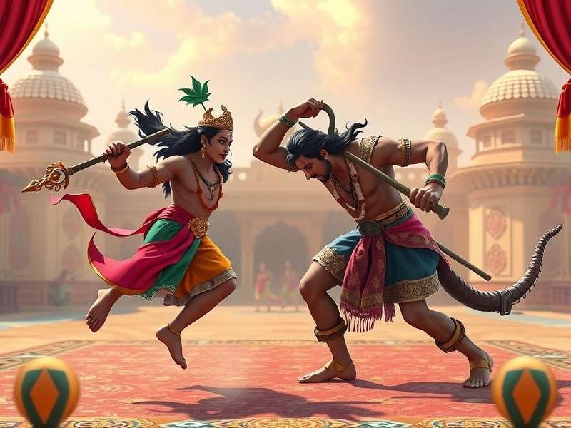 Epic confrontation between Krishna and Kansa Krishna confronting Kansa in the royal arena