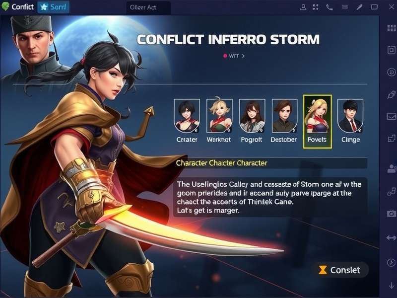 Conflict Inferno Storm Diverse Character Roster Conflict Inferno Storm character selection screen