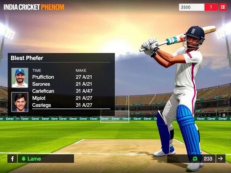 India Cricket Phenom Batting Interface India Cricket Phenom gameplay screenshot showing batting interface
