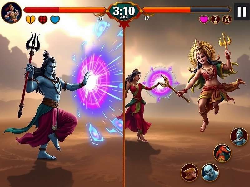 Indian Deity Warriors Gameplay Indian Deity Warriors gameplay screenshot showing divine characters in battle