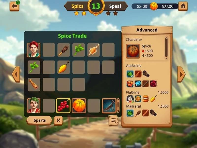 Cumin Trailblazers Gameplay Interface Cumin Trailblazers gameplay screenshot showing spice trading interface