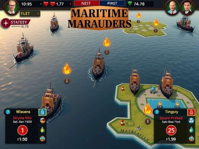 Maritime Marauders User Interface Maritime Marauders feature showcase with user interface
