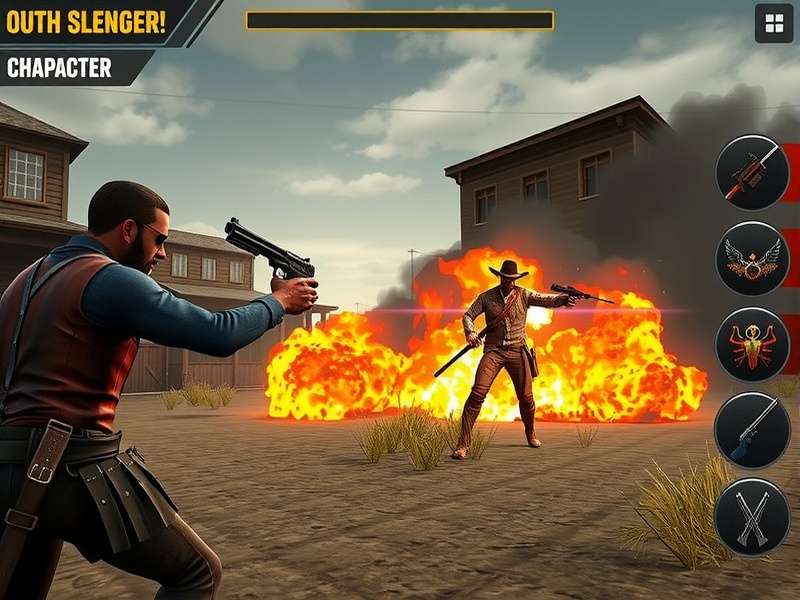 Gunslinger Combat gameplay screenshot showing intense action