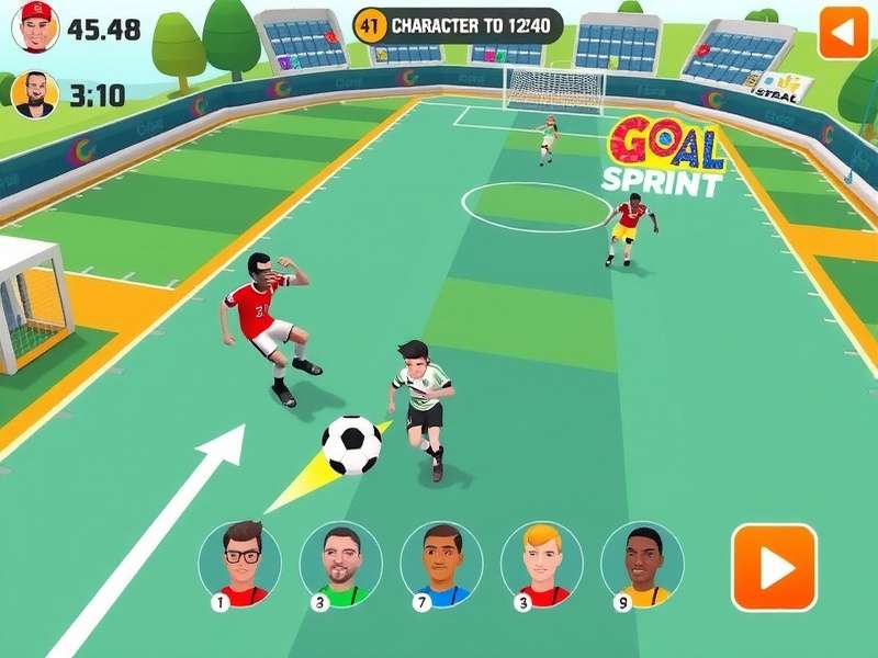 Character Selection in Goa Goal Sprint Goa Goal Sprint character selection screen with diverse avatars