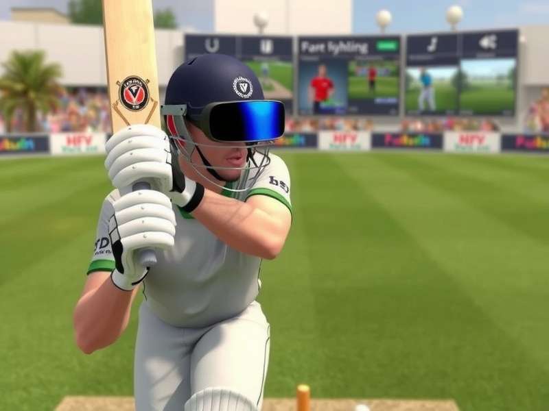 VR Cricket Warrior Gameplay Experience VR Cricket Warrior gameplay showing batsman in virtual reality