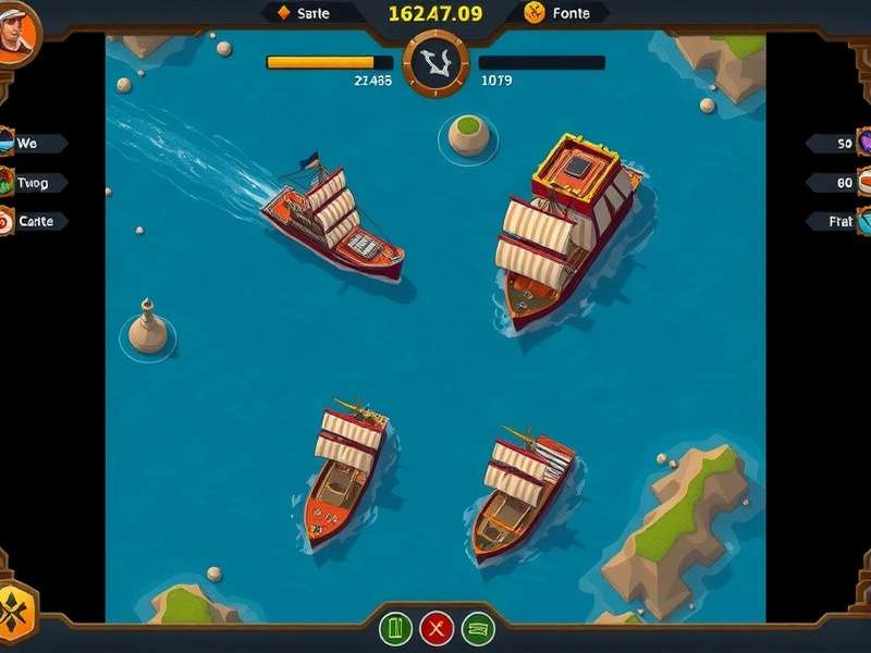 Maritime Marauders Strategy Map Maritime Marauders strategy map showing fleet positions