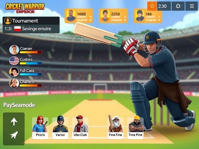 Cricket Warrior Emperor Gameplay Cricket Warrior Emperor gameplay screenshot showing cricket field with warrior characters