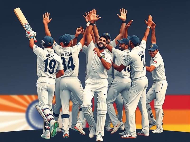 Indian Cricket Team Victory Celebration Indian cricket team celebrating victory