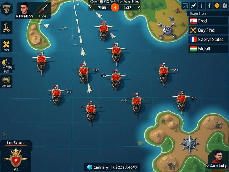 Maritime Marauders Naval Battle Maritime Marauders gameplay screenshot showing naval battle