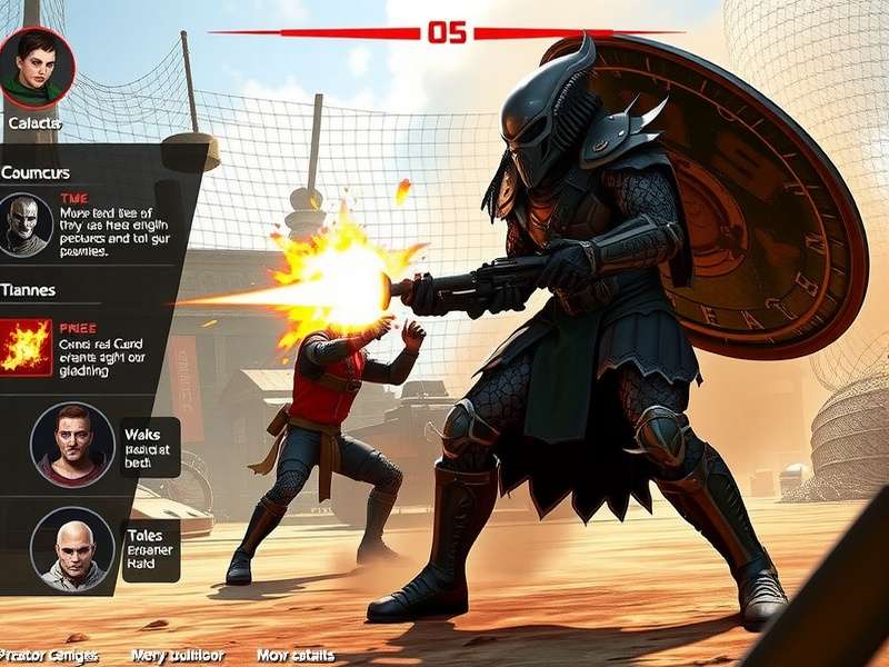 Predator Assault Gladiator gameplay screenshot showing intense combat action