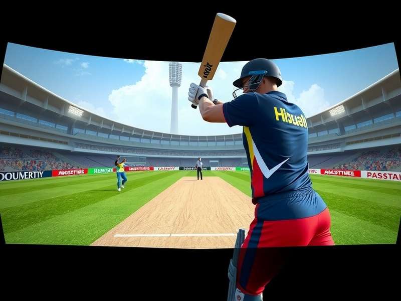 VR Cricket Dynamos gameplay showing batsman in virtual reality