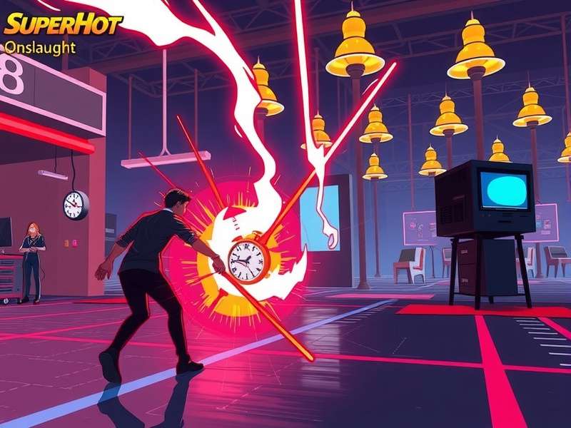Superhot Desi Onslaught gameplay showing time manipulation mechanics