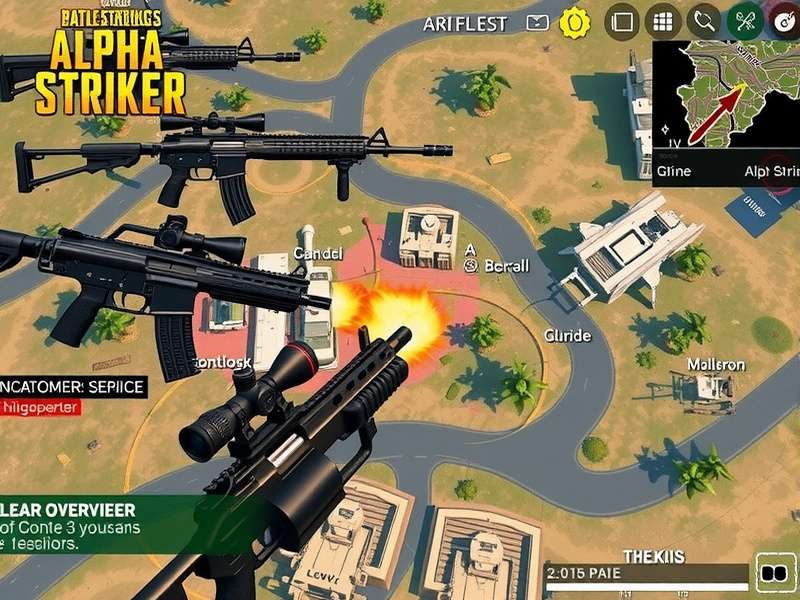 PUBG Alpha Striker Weapons Collection PUBG Alpha Striker weapons collection showing various firearms and attachments