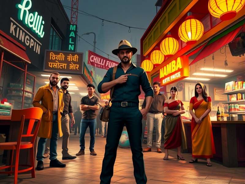 Chilli Fury Kingpin gameplay screenshot showing character in Mumbai market