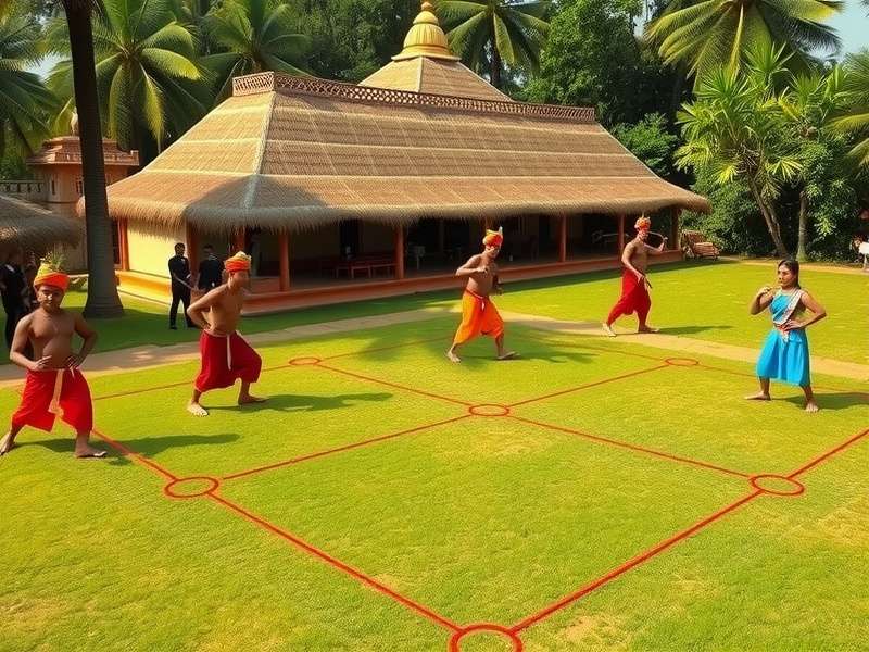 Traditional Ballin Titan gameplay in an Indian village