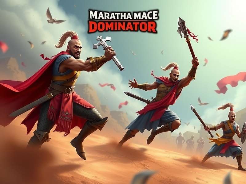 Maratha Mace Dominator Gameplay Maratha Mace Dominator gameplay illustration showing warriors in combat