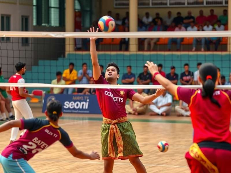Mahal Volley Supreme gameplay action showing players in traditional attire