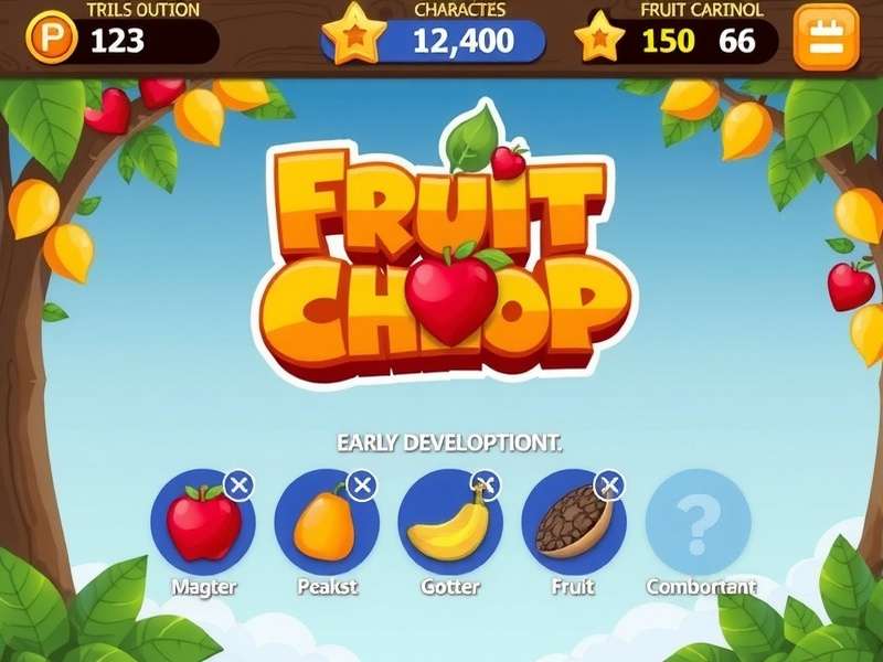 Early development stage of Fruit Chop Champion Fruit Chop Champion early development interface