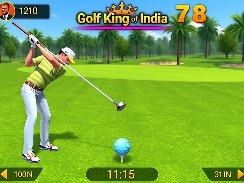 Gameplay mechanics of Golf King Of India Golf King Of India gameplay screenshot showing swing mechanics