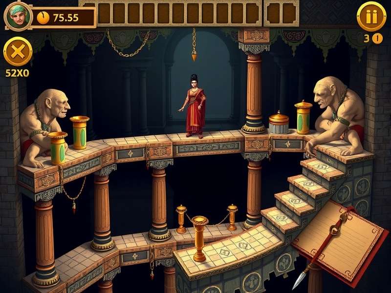 Ancient Haveli Puzzle gameplay showing intricate puzzle mechanics