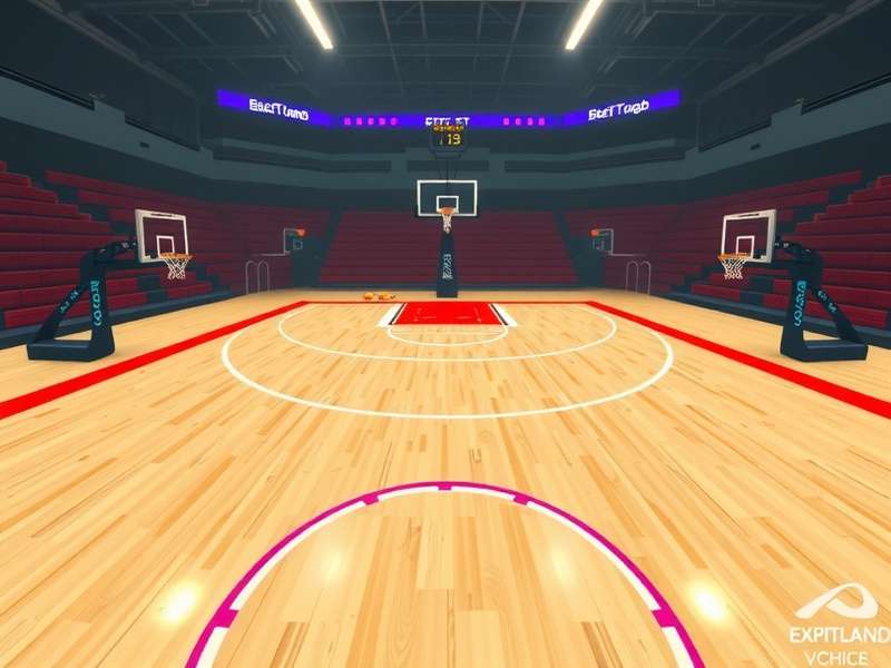 Basket Bounce VR Gameplay Interface Basket Bounce VR gameplay interface showing virtual basketball court