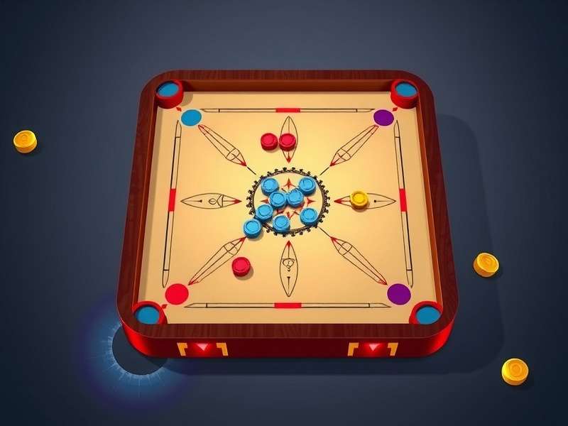 Carrom Blitz Legend Gameplay Carrom Blitz Legend gameplay showing digital carrom board with pieces