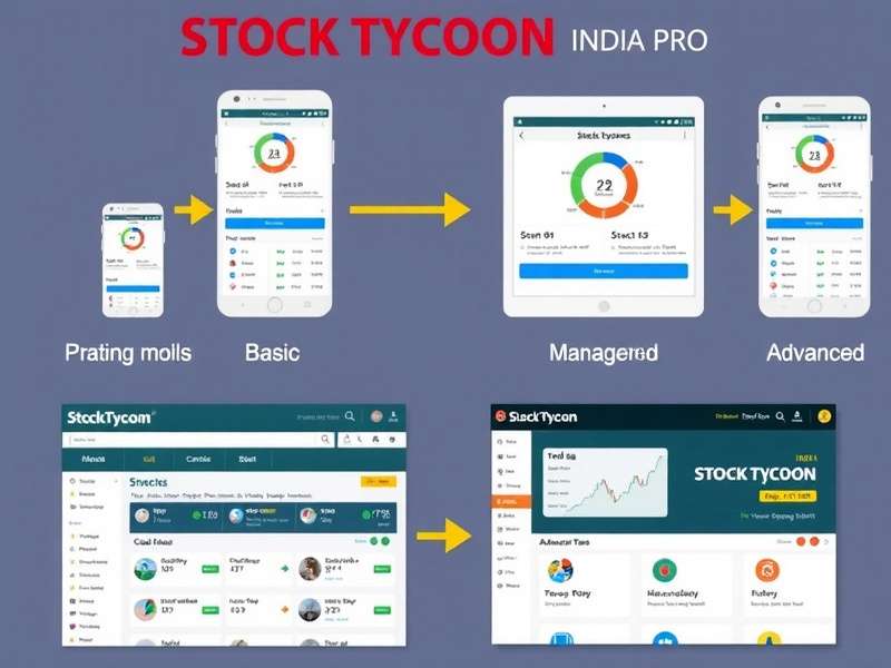 Evolution of Stock Tycoon India Pro Interface Stock Tycoon India Pro interface evolution showing progression from basic to advanced features