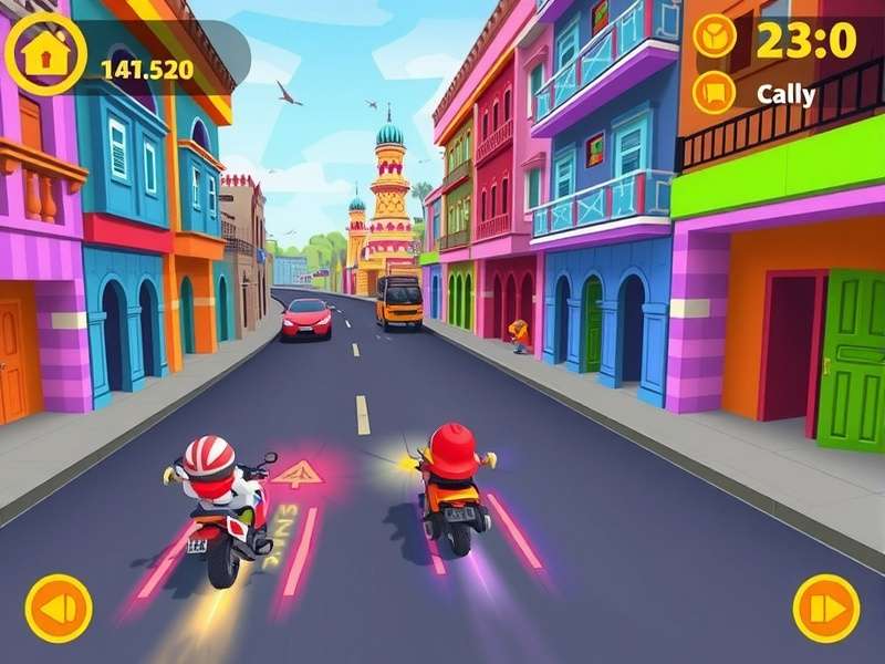 Zippy Zoom Dash gameplay screenshot showing colorful Indian streets