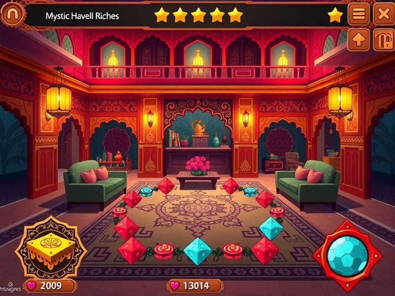 Mystic Haveli Riches game components and board layout