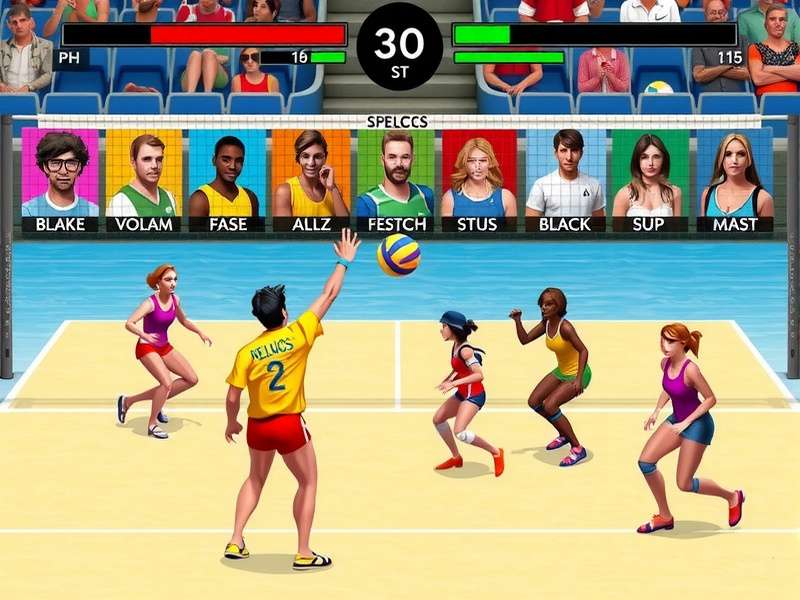 Volley Legends Classic gameplay screenshot showing intense volleyball action