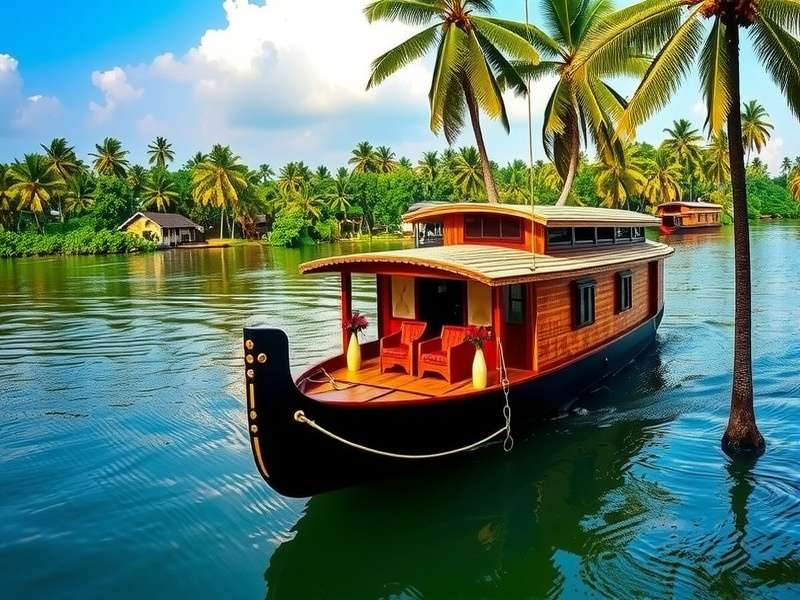 Traditional Kerala houseboat design in Backwaters Idyllic Sojourn