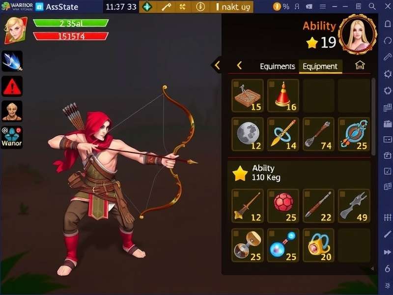 Warrior Archero India Battle - Equipment Management Warrior Archero India Battle equipment inventory screen