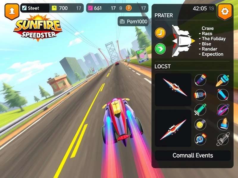 Vehicle Customization in Sunfire Speedster Sunfire Speedster vehicle customization interface