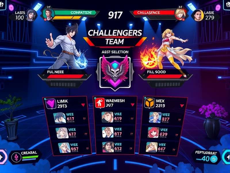 Fierce Challengers battle arena showing team combat