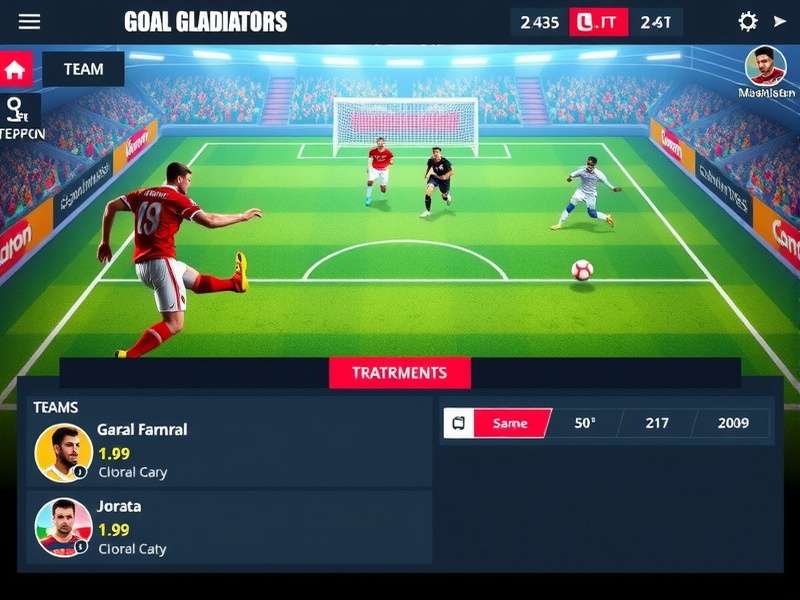 Goal Gladiators gameplay screenshot showing football action