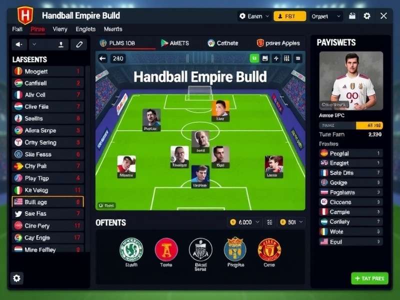 Handball Empire Build tactical formation diagram