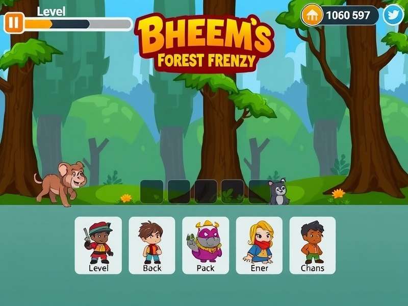 Bheem S Forest Frenzy gameplay screenshot showing character in forest environment