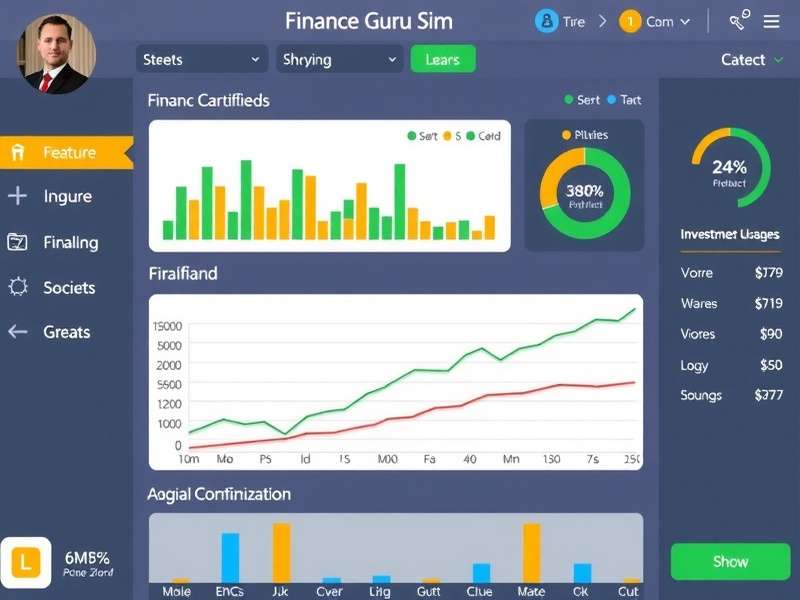 Finance Guru Sim strategy visualization showing investment distribution