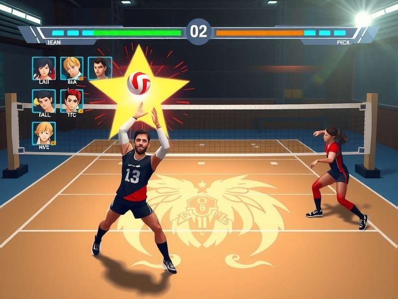 Volley Legendary Star character selection screen showing diverse athletes